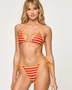 Aspen Bikini Top - Sunset Stripe