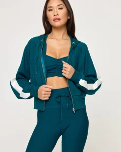 Back To Back Jacket - Deep Teal-Cream