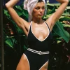 Caicos One Piece Swimsuit - Black-Cream