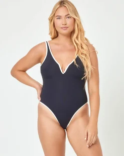 Coco One Piece Swimsuit - Black-Cream