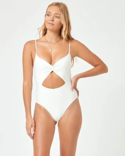 Eco Chic Repreve® Kyslee One Piece Swimsuit - Cream