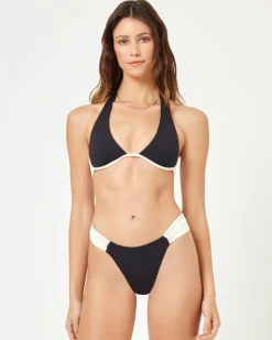 Isa Bikini Top - Black-Cream