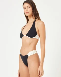 Isa Bikini Top - Black-Cream
