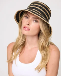 Isadora Bucket Hat - Natural-Black