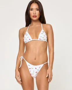 Levy Bikini Bottom - White Rosette
