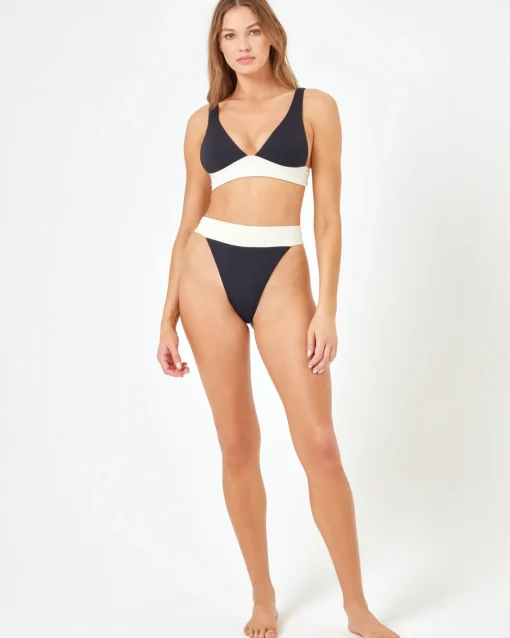 Lola Bikini Bottom - Black-Cream