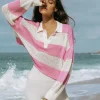 LSPACE X Anthropologie Rugby Sweater - Pink Lady