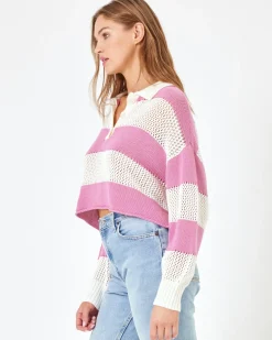 LSPACE X Anthropologie Rugby Sweater - Pink Lady