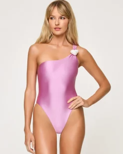 Luminescent One Piece Swimsuit - Mauve
