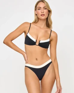 Mercer Bikini Bottom - Black-Cream
