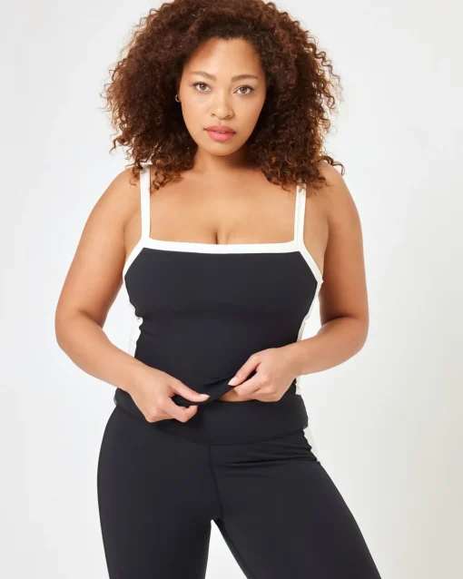 Sidelines Top - Black-Cream