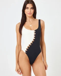 Solstice One Piece Swimsuit - Black-Cream
