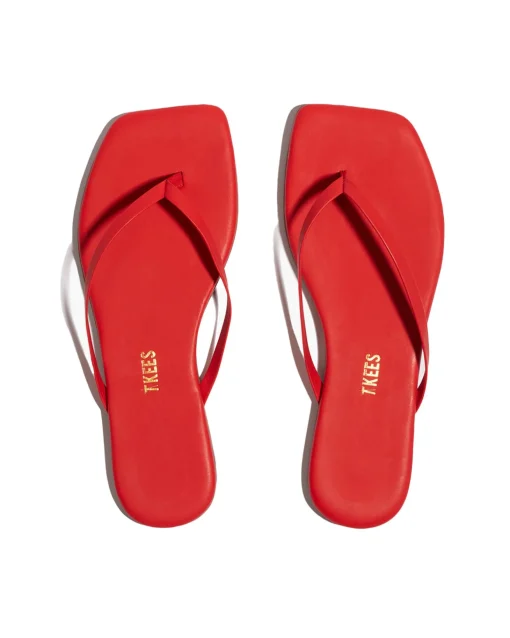 TKEES Square Toe Lily Sandals - Red